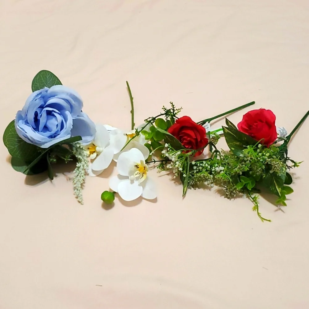 4 Faux Flower Picks